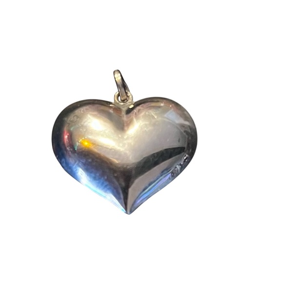 Jewelry - 1” Puffy Heart Silver Colored Charm